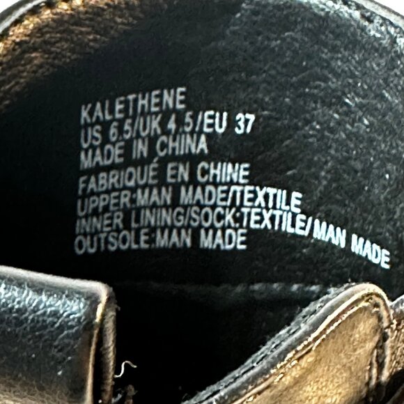 Shoedazzle Black Block Heel Ankle Booties 6.5 Gold Chain Mob Wife NWOB - Picture 4 of 7